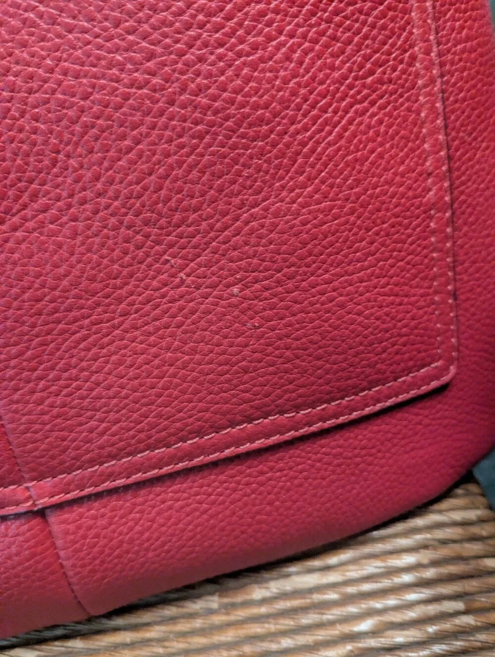 COACH Red Pebble Leather Purse w/Adjustable Shoulder Strap, Vintage, EUC!!!